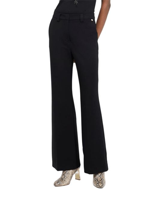 Pantaloni da donna  in jersey punto milano, gamba flare, colore nero LIU JO | CF5345-J185722222